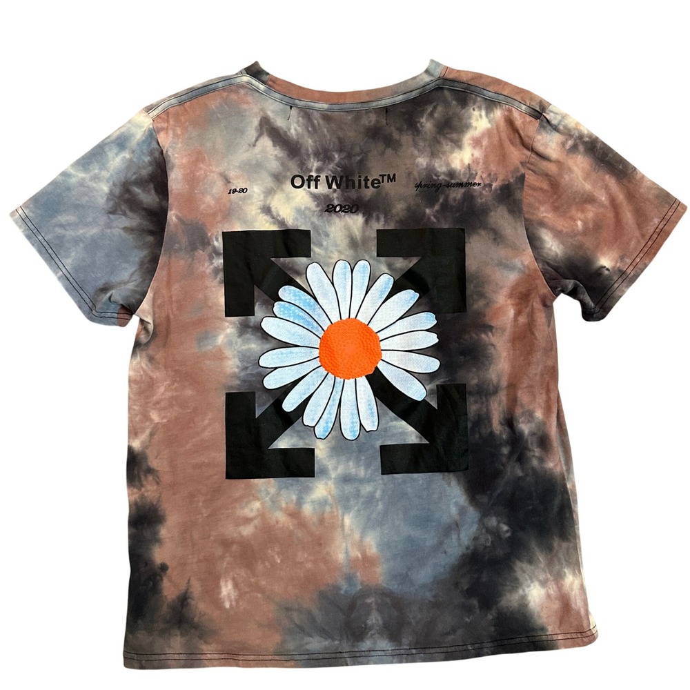 Off White Tie Dye Graphic T Shirt‎ Spring Summer 2020 Daisy Logo Women Small